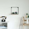 Vintiquewise Rectangle, Wooden Board with Metal Frame Wall Mount Floating Shelf QI004159